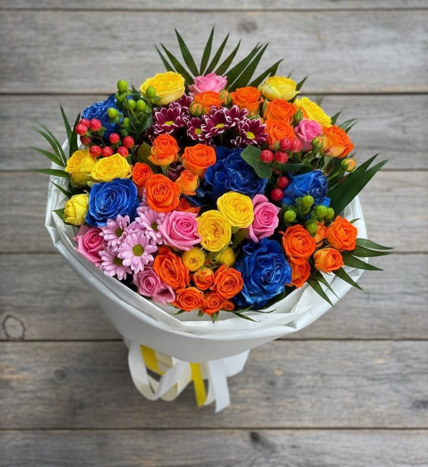 Букет цветов из: Розы и Хризантемы в Умбе