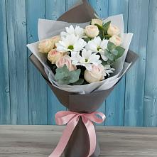 Букет цветов из:  Хризантемы и Розы #REPLACE_PRED# Умбе