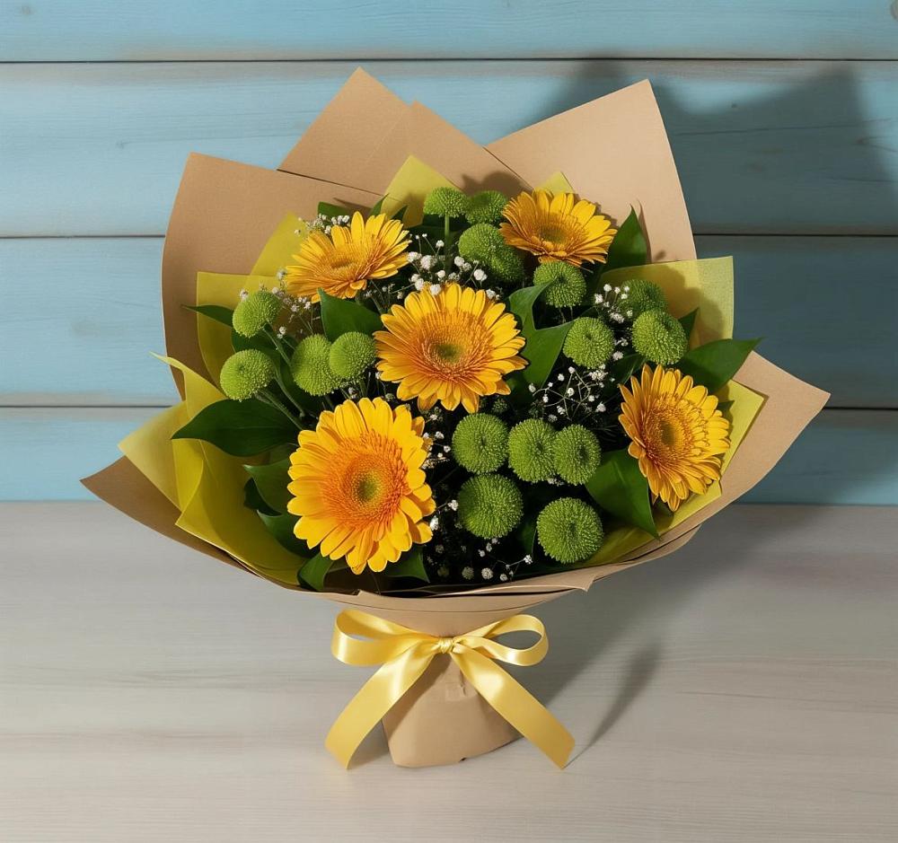 Букет цветов из: Герберы и Хризантемы в Умбе