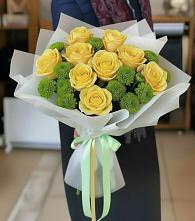 Букет цветов из:  Хризантемы и Розы #REPLACE_PRED# Умбе