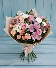 Букет цветов из:  Хризантемы, Розы и Альстромерии #REPLACE_PRED# Умбе